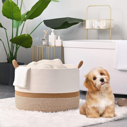 KAKAMAY Large Blanket Basket (20"x13")