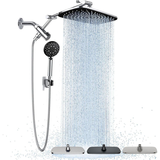 Veken Wide Rain Shower Head with 6 Modes Handheld Water Spray
